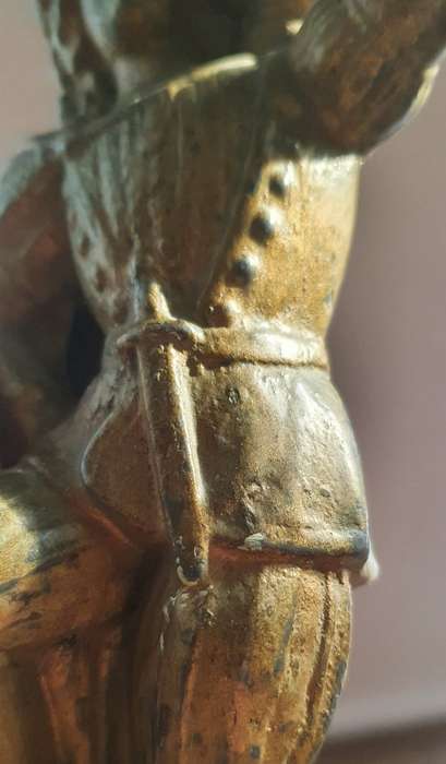 Antique Metal Candle Holder/Candlestick of a Renaissance Figurine