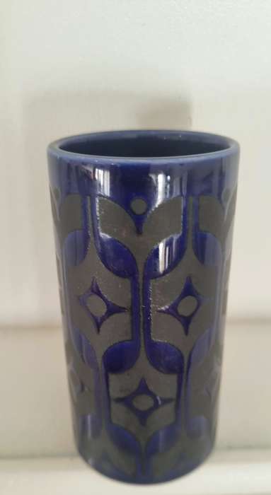 Vintage 1970s Hornsea Colbot Blue Pottery Container/Vase