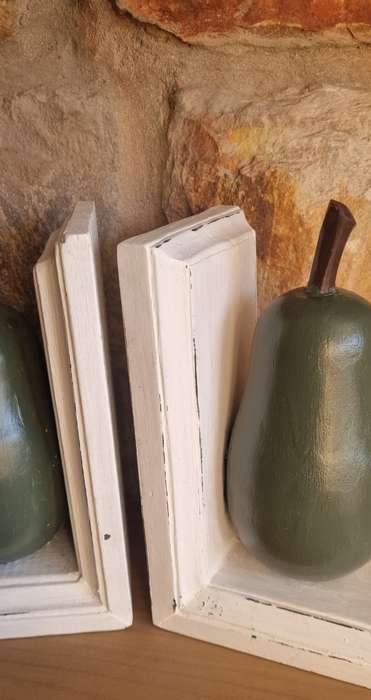 Wooden Handpainted Avocado Pears Book Ends