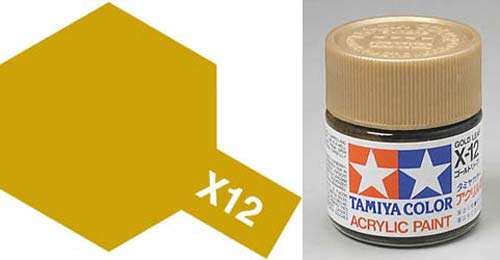 X-12 Gold Leaf Acrylic Paint 23ml By Tamiya.