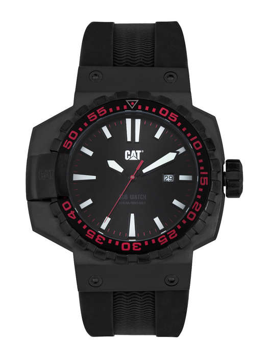 Caterpillar Atoll Black Rubber Strap D416121128 Men`s Watch