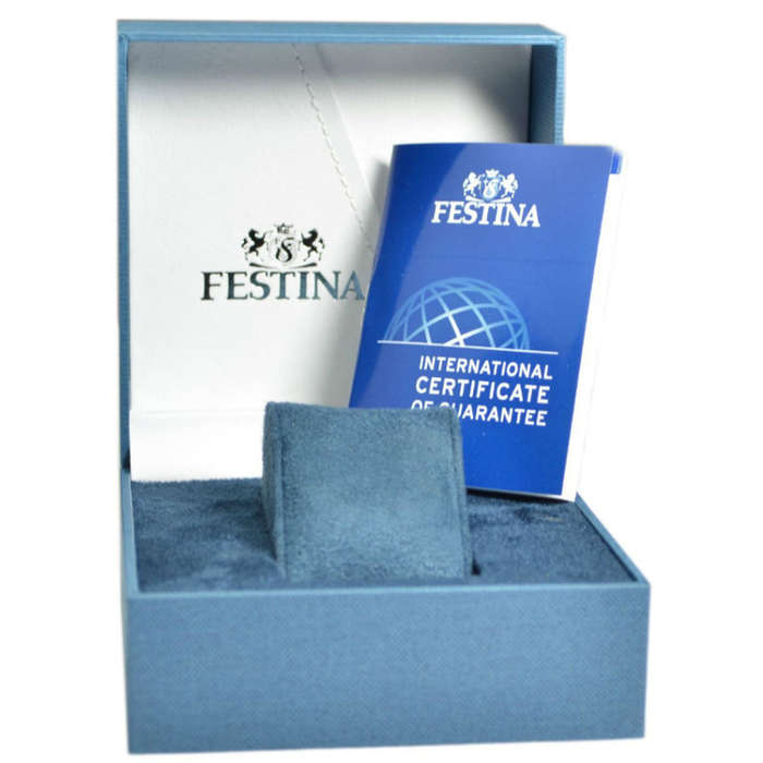 Festina Sports 46mm Blue Dial Date Silver Steel Bracelet Men's Watch # F16632/2