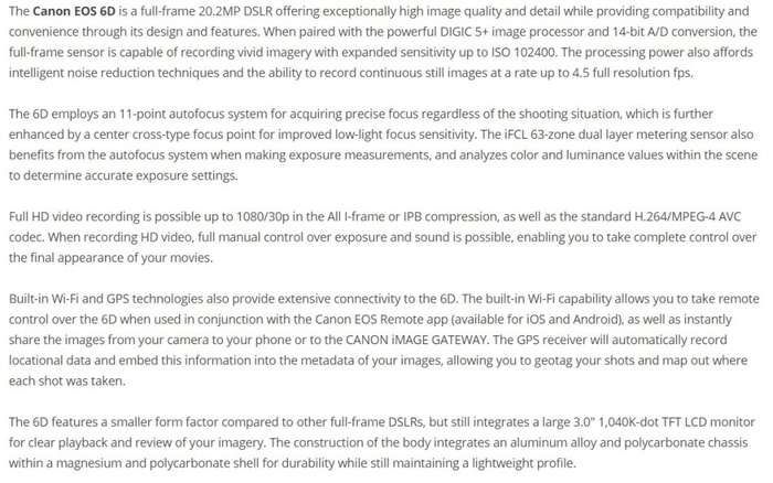 Canon EOS 6D | 20.2 MP CMOS | WiFi | GPS | FULL FRAME | DIGIC 5+ | 4.5 FRAMES/SEC | DSLR Camera BODY