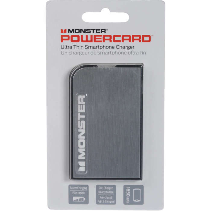Monster Powercard - Powerbank - Credit card sized [SILVER]