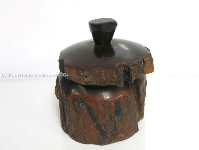 Wooden Jar with Lid Set Polished - Antiques