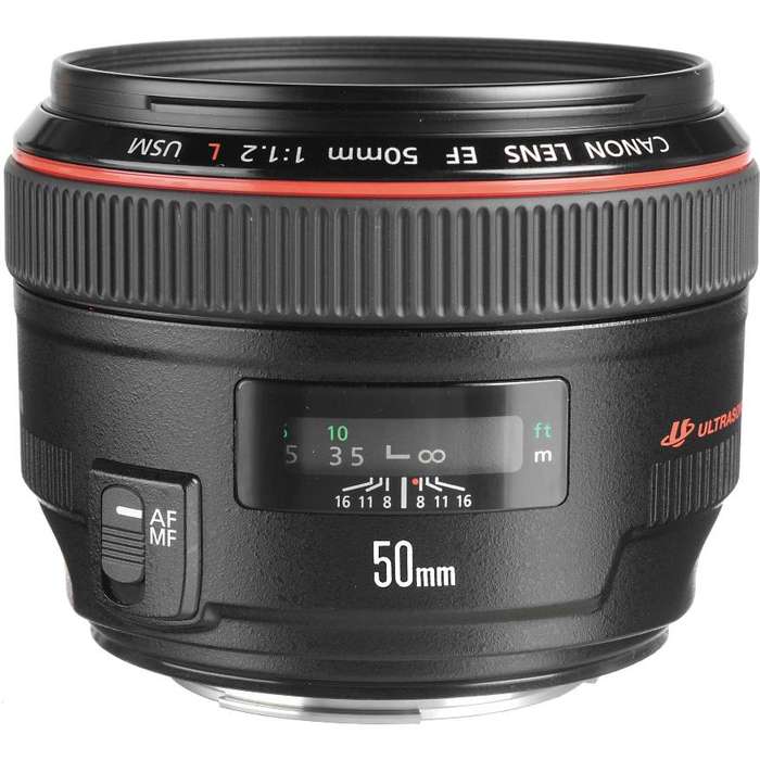 Canon EF 50mm f/1.2 L USM Ultrasonic Lens for Canon DSLR Cameras - Top of the Range