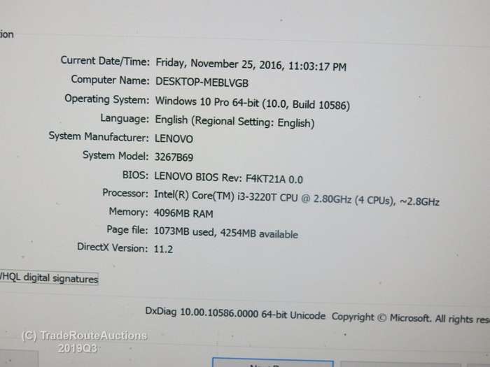 Lenovo ThinkCentre M72E M3267 MINI DESKTOP PC | Core i3 3220T CPU @ 2.8GHz | 4GB RAM | 320GB HDD