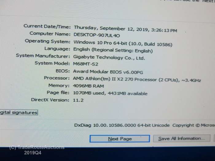 MECER M68MT-S2 Desktop | AMD ATHLON II X 2 270 CPU @ 3.4GHz | 4GB RAM | WIN 10 | 640GB HDD
