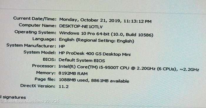 HP Prodesk 400 G5 DM Desktop Mini Computer | Core i5 9500T 9th Gen 2.2Ghz | 8GB RAM | 500GB HDD