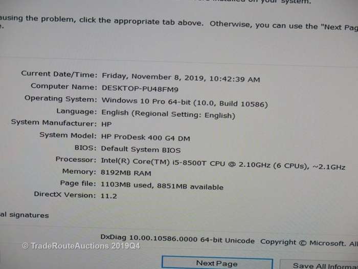 HP Prodesk 400 G4 DM Desktop Mini Computer | Core i5 8500T 8th Gen 2.1hz | 8GB RAM | 500GB HDD