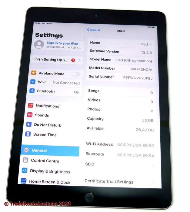 Apple iPad 6th Gen 2018 | MR7F2HC/A | WiFi  only | 32GB | Space Grey | A1893 | RETINA IPad6