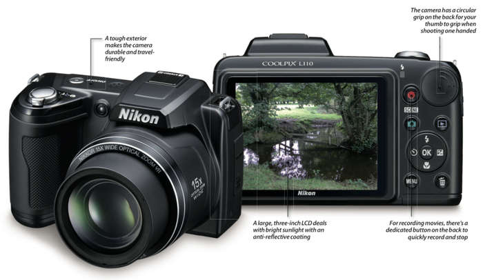 Nikon Coolpix L110 12.1MP Digital Camera with 15x Optical Vibration Reduction (VR) Zoom