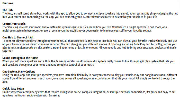 Samsung Wireless Audio-Multiroom Hub SND-WAM250
