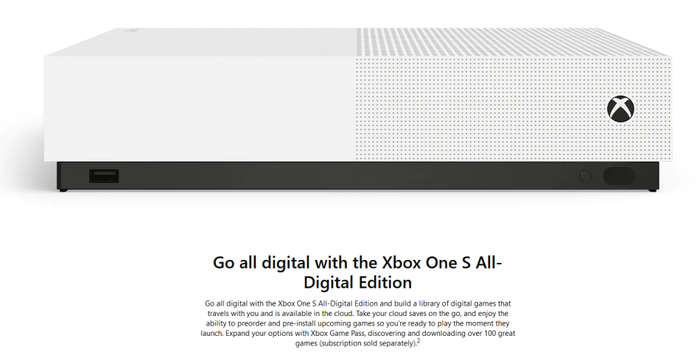 Xbox One S All-Digital Edition (WHITE) 1TB + 1 Controller (WHITE)