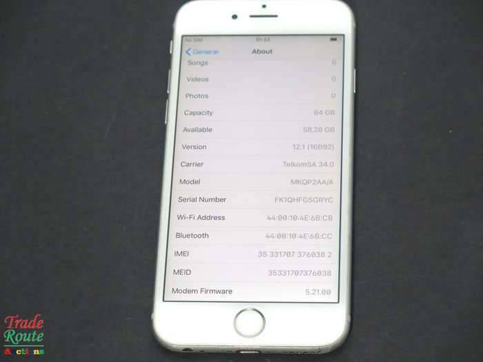 APPLE IPHONE 6S | SILVER | A1688 | MKQP2AA/A *** APPLE IPHONE 6S ***