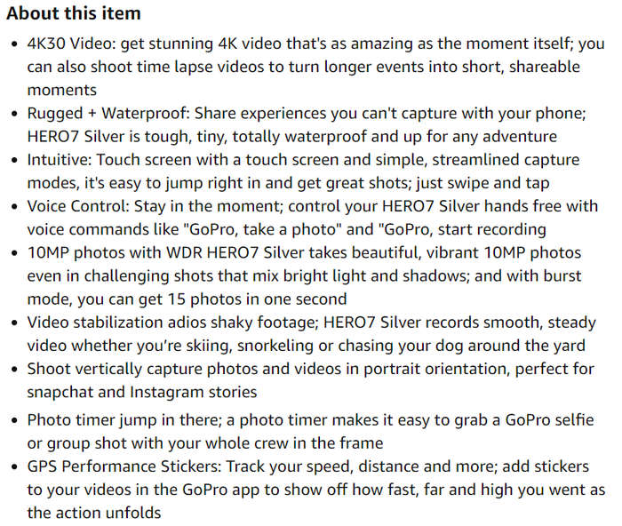 GoPro HERO7 White - Waterproof Digital Action Camera with Touch Screen 1440p HD Video 10MP Photos