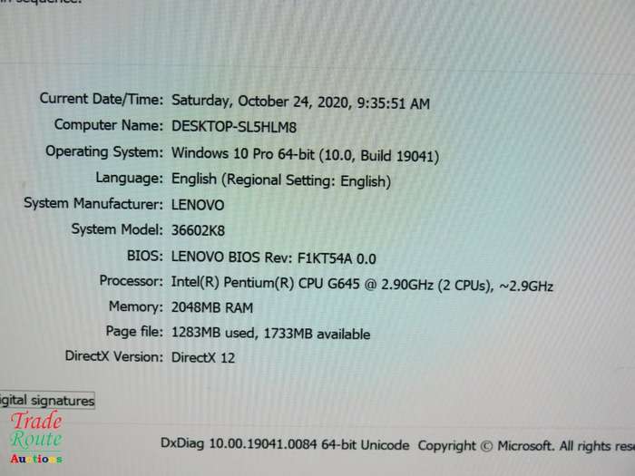 Lenovo ThinkCentre M72E SFF DESKTOP PC | Pentium G645 CPU @ 2.9GHz | 2GB RAM | 500GB HDD