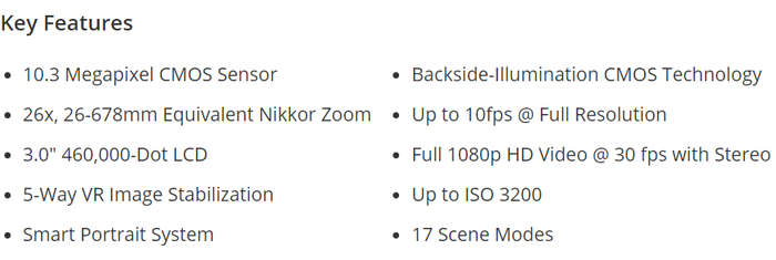 Nikon P100 Digital Camera - Black (10.3MP, 26x Optical Zoom) 3 inch LCD