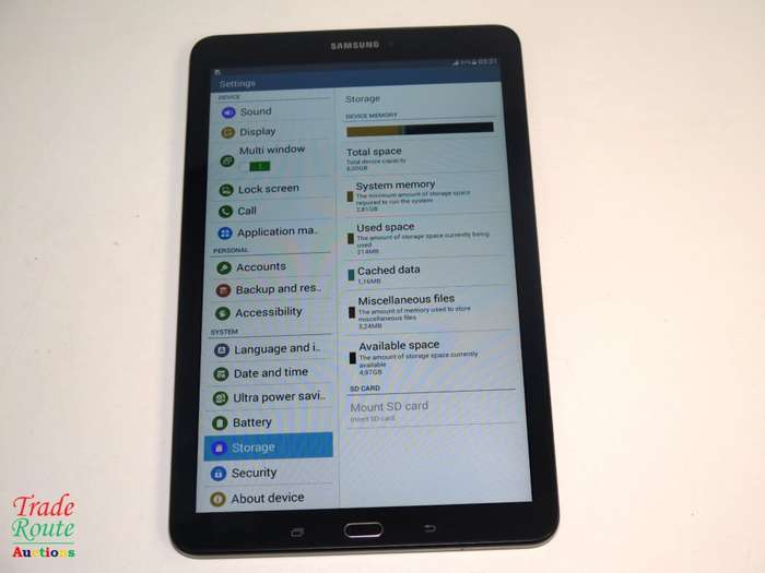 SAMSUNG GALAXY TAB E | 3G + WIFI | 8GB | BLACK | 9.6" | SM-T561 | 1200 x 800 Pixels