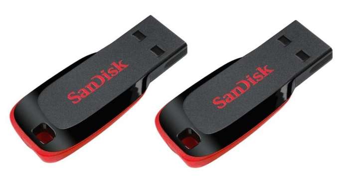 SanDisk Cruzer Blade 16GB Flash Drive (TWIN PACK 2 X 16GB)