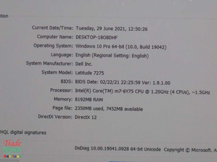Dell Latitude 7275 FHD Tablet 2 in 1 - Intel Core M7-6Y75 [ SLIM and SLEEK ] TouchScreen