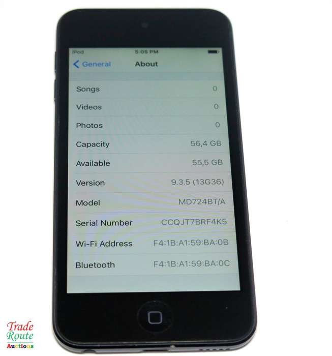 Apple iPod Touch | SPACE GREY | 64GB | 5th Generation | A1421 | MD724BT/A | RETINA DISPLAY