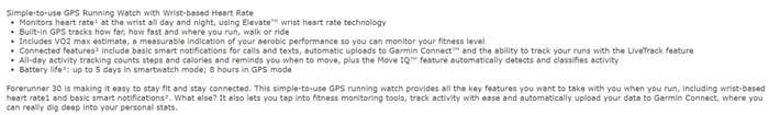 Garmin Forerunner 30 GPS Running Watch with Wrist-based Heart Rate - IN  BOX