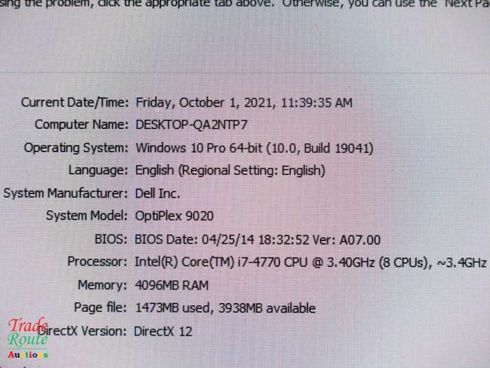 Dell  OptiPlex 9020 Business Desktop PC | Core i7 3.40Ghz | 4GB RAM | 1TB HDD