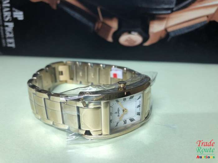 BUREN Gold Plated Ladies Watch - Rectangular Dial / White Face / Roman Markers