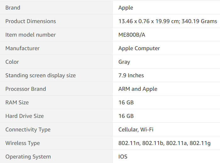 Apple ME800B/A - iPad mini 2 with Retina display Wi-Fi + Cellular 16GB - Space Grey