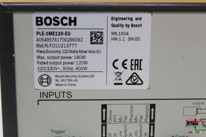 Bosch Plena Mixer Amplifier - PLE-1ME120-EU