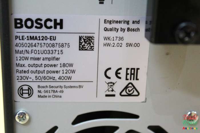 Bosch Plena Mixer Amplifier - (Model : PLE-1MA120-EU) R 6,000-00 Value