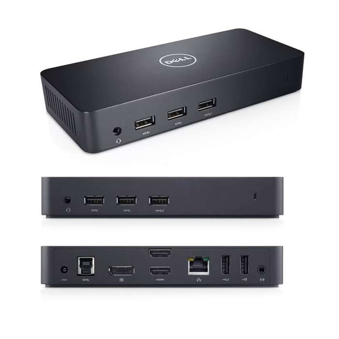 Dell D3100 Docking Station + DELL 45W Charger [  USB 3.0 Ultra HD/4K Triple Display  ]