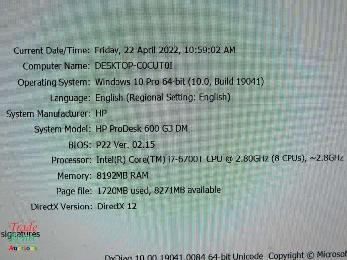 HP ProDesk 600 G3 DM Mini Desktop Computer PC | Core i7 6700T 6th Gen 2.8Ghz | 8GB RAM | 500GB HDD