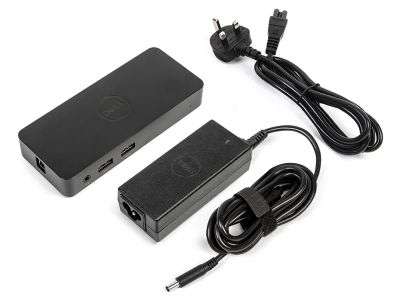 Dell D1000 Universal Dock USB 3.0 Full HD Dual Video Docking Station + Dell 45W Power Adapter