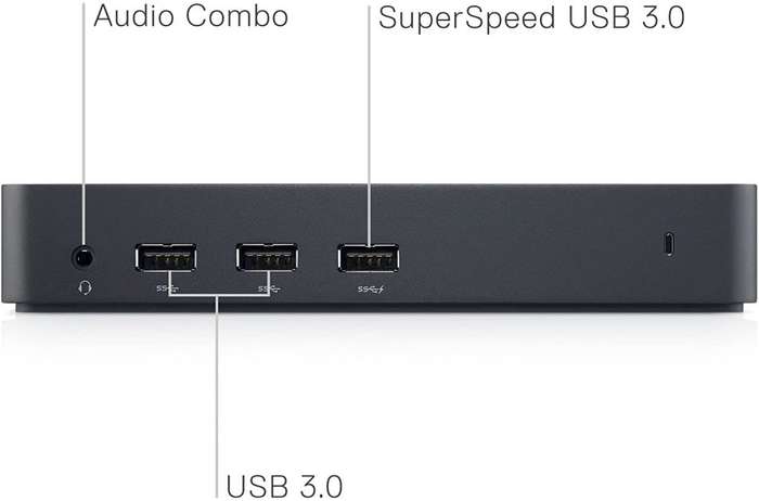 Dell D3100 Docking Station + DELL 45W Charger [  USB 3.0 Ultra HD/4K Triple Display  ]