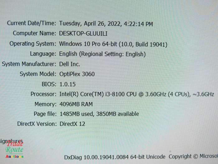 Dell OptiPlex 3060 MT (Mini Tower) Desktop PC | Core i3 8100 8th Gen 3.6Ghz