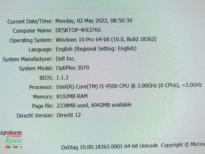 Dell OptiPlex 3070 SFF Desktop PC | Core i5 9500 9th Gen 3.0Ghz | 8GB RAM | 500GB HDD