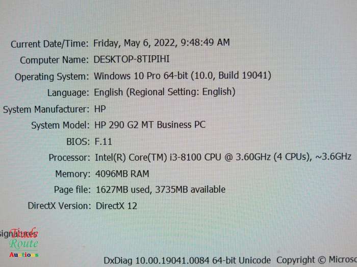 HP 290 G2 MT Desktop Computer | CORE i3 8100 8th Gen 3.6GHz | 4GB RAM | 500GB HDD