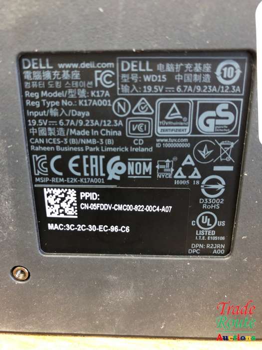 Docking Station plus 90W POWER ADAPTER - DELL WD15 4K Business Docking Station K17A USB-C K17A001