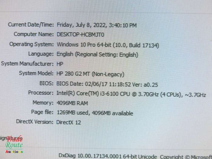 HP 280 G2 Microtower Desktop Computer | CORE i3 6100 6th Gen 3.7GHz | 4GB RAM | 500GB HDD