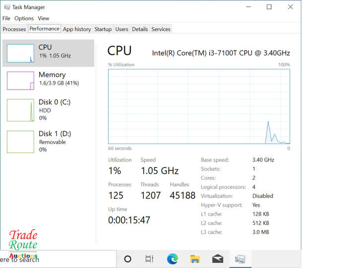 HP Desktop 460-p2xx Computer - Core i3 7100T 3.4GHz - 4GB RAM - 1TB HDD