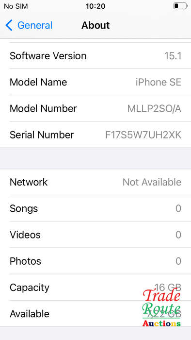 APPLE IPHONE SE | MLLN2SO/A | A1723 | SMART PHONE