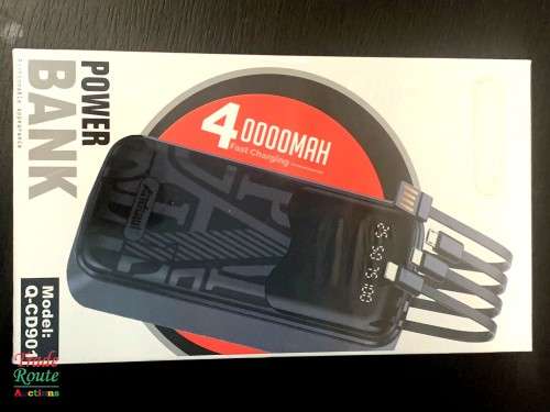 40000mAh ANDOWL Power Bank with LED Display & built-in cables (USB, USB-C, Micro USB & Apple)