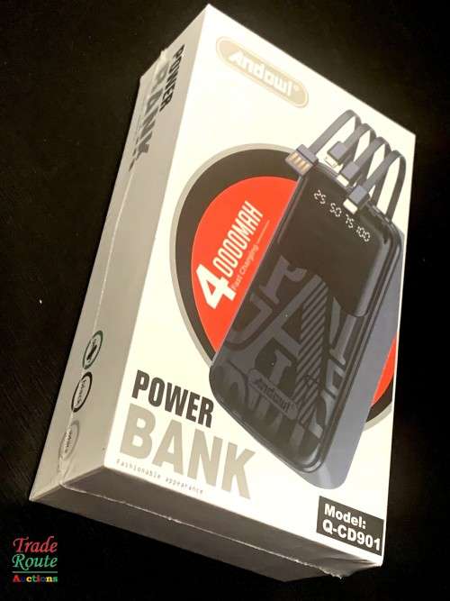 40000mAh ANDOWL Power Bank with LED Display & built-in cables (USB, USB-C, Micro USB & Apple)