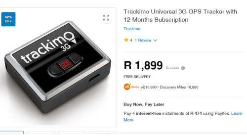 Trackimo TRK-100 Universal Personal GPS Tracker - R 1499 Value