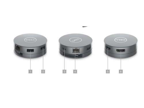 Dell 6-in-1 USB-C Multiport Adapter 4K Display Port Gigabit Ethernet - DA305