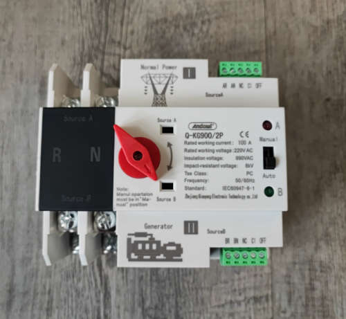 Auto/Manual Transfer Switch ATS Din 100Amps 2 Pole AC220v Automatic Changeover Switch
