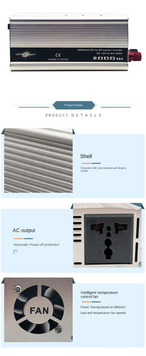 2000W Peak Power 12V Inverter Modified Sinewave 2000 Watts 12v DC to 220v AC Inverter