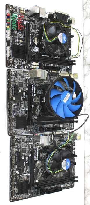 3 X Computer Motherboards Assorted + 3 x Processors (Core i5 + Pentium + Celeron)  [salvage stock]